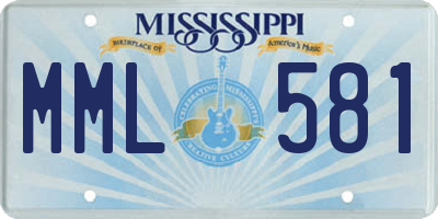 MS license plate MML581