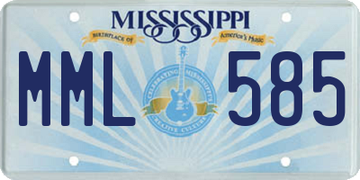 MS license plate MML585