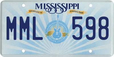 MS license plate MML598