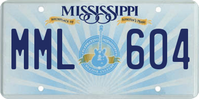MS license plate MML604