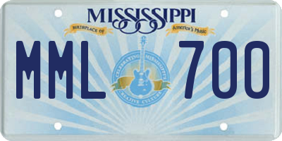 MS license plate MML700