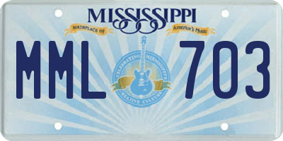 MS license plate MML703