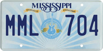 MS license plate MML704