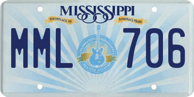 MS license plate MML706