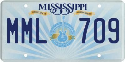 MS license plate MML709