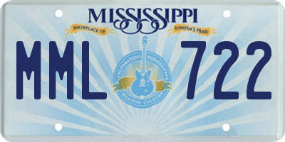 MS license plate MML722