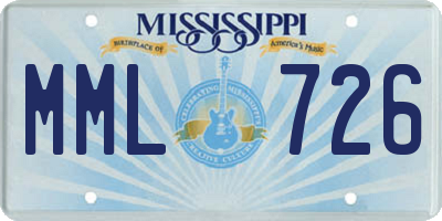 MS license plate MML726