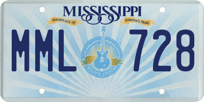 MS license plate MML728
