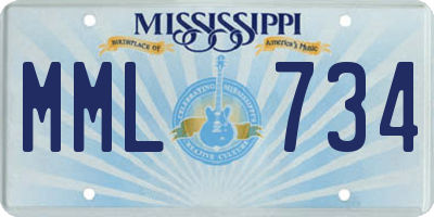 MS license plate MML734