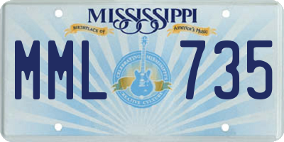 MS license plate MML735