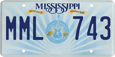 MS license plate MML743