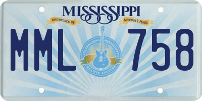 MS license plate MML758