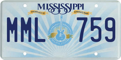 MS license plate MML759