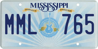 MS license plate MML765