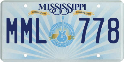 MS license plate MML778