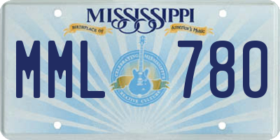 MS license plate MML780