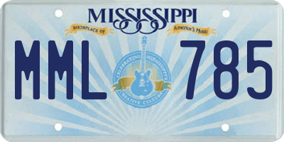 MS license plate MML785