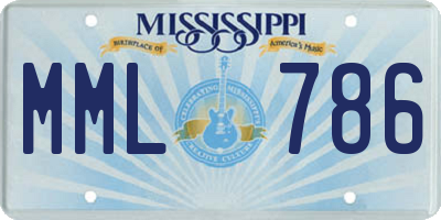 MS license plate MML786