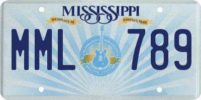MS license plate MML789
