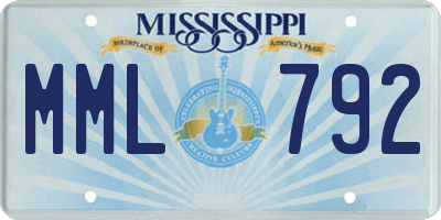 MS license plate MML792