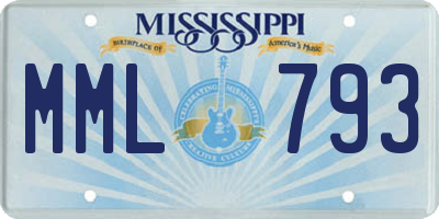 MS license plate MML793