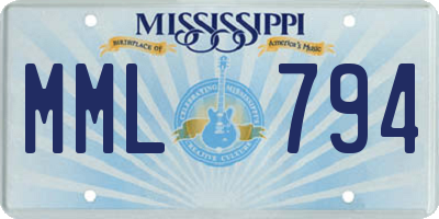 MS license plate MML794
