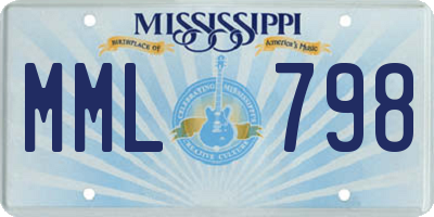 MS license plate MML798