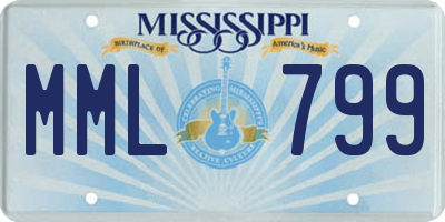 MS license plate MML799