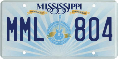 MS license plate MML804