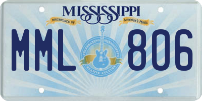 MS license plate MML806