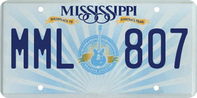 MS license plate MML807