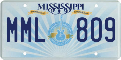 MS license plate MML809