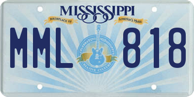 MS license plate MML818
