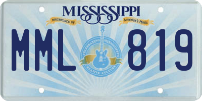MS license plate MML819