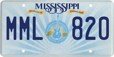 MS license plate MML820