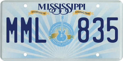MS license plate MML835