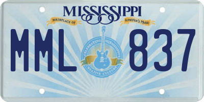 MS license plate MML837