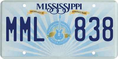 MS license plate MML838