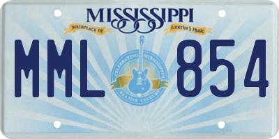 MS license plate MML854