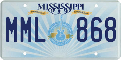 MS license plate MML868