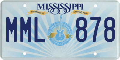 MS license plate MML878
