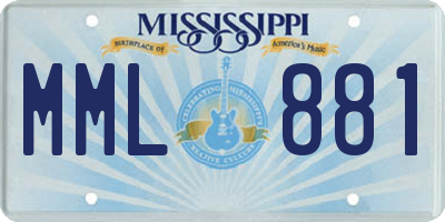 MS license plate MML881
