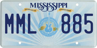 MS license plate MML885