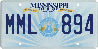 MS license plate MML894