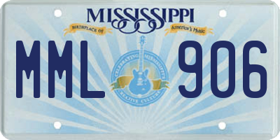 MS license plate MML906