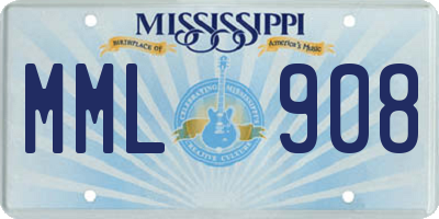 MS license plate MML908