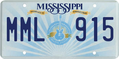 MS license plate MML915