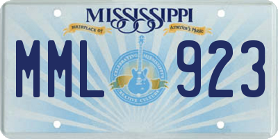 MS license plate MML923