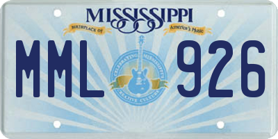 MS license plate MML926