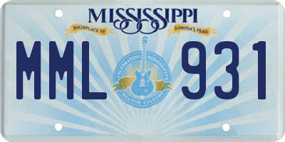 MS license plate MML931